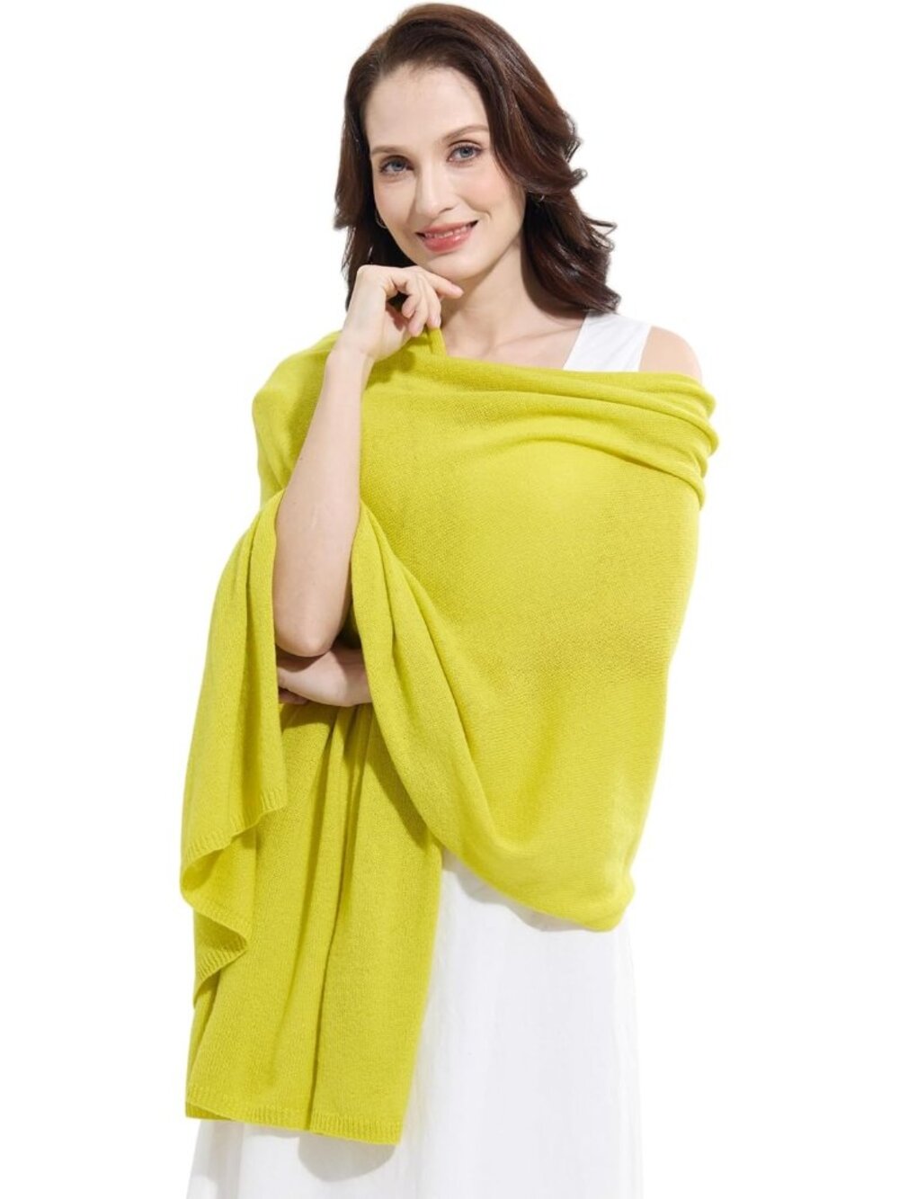 〽️Women's Cashmere Shawl Yellow Wedding Classic Winter Shoulder Wrap 87"x28"
